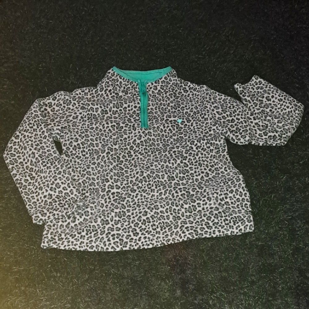 Carter's Gray Leopard Print Sweatshirt with Teal Accents